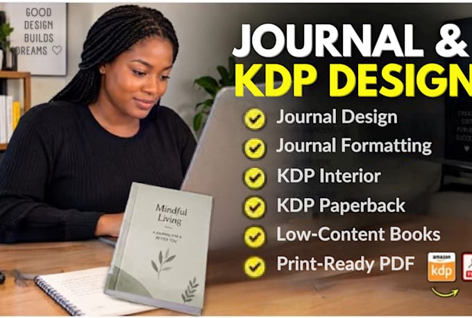 design journal and planner interiors for amazon KDP